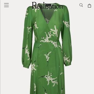 Realization Par style green floral wrap dress